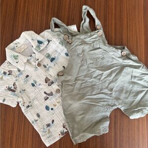 Kids Matching Set with Shirt and Overalls